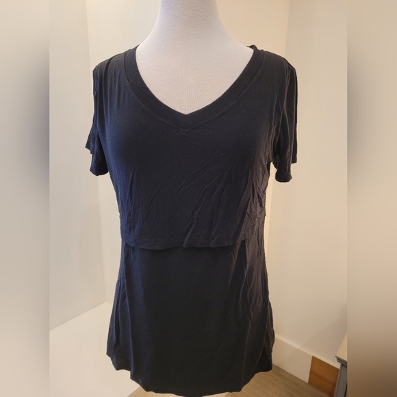 3/$25 Maternity Nursing Shirt, Black - Picture 3 of 3